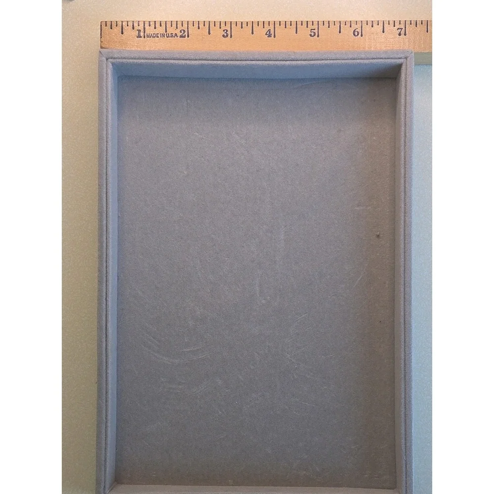 Jewelry Organizer Trays Set of 4 Gray Velvet Stackable Drawer Inserts Large